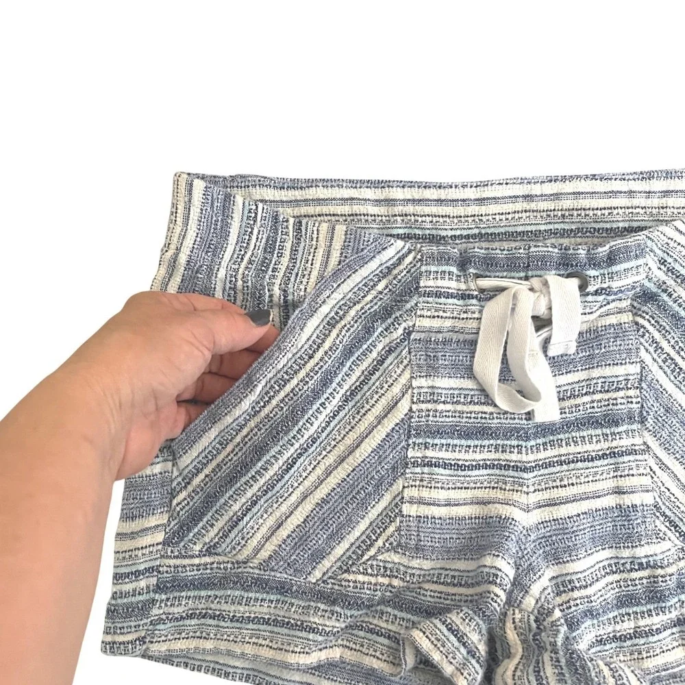 Rewind‎ Blue White Striped Linen Blend Shorts Coastal Beach Boho RP4245QDRW M
